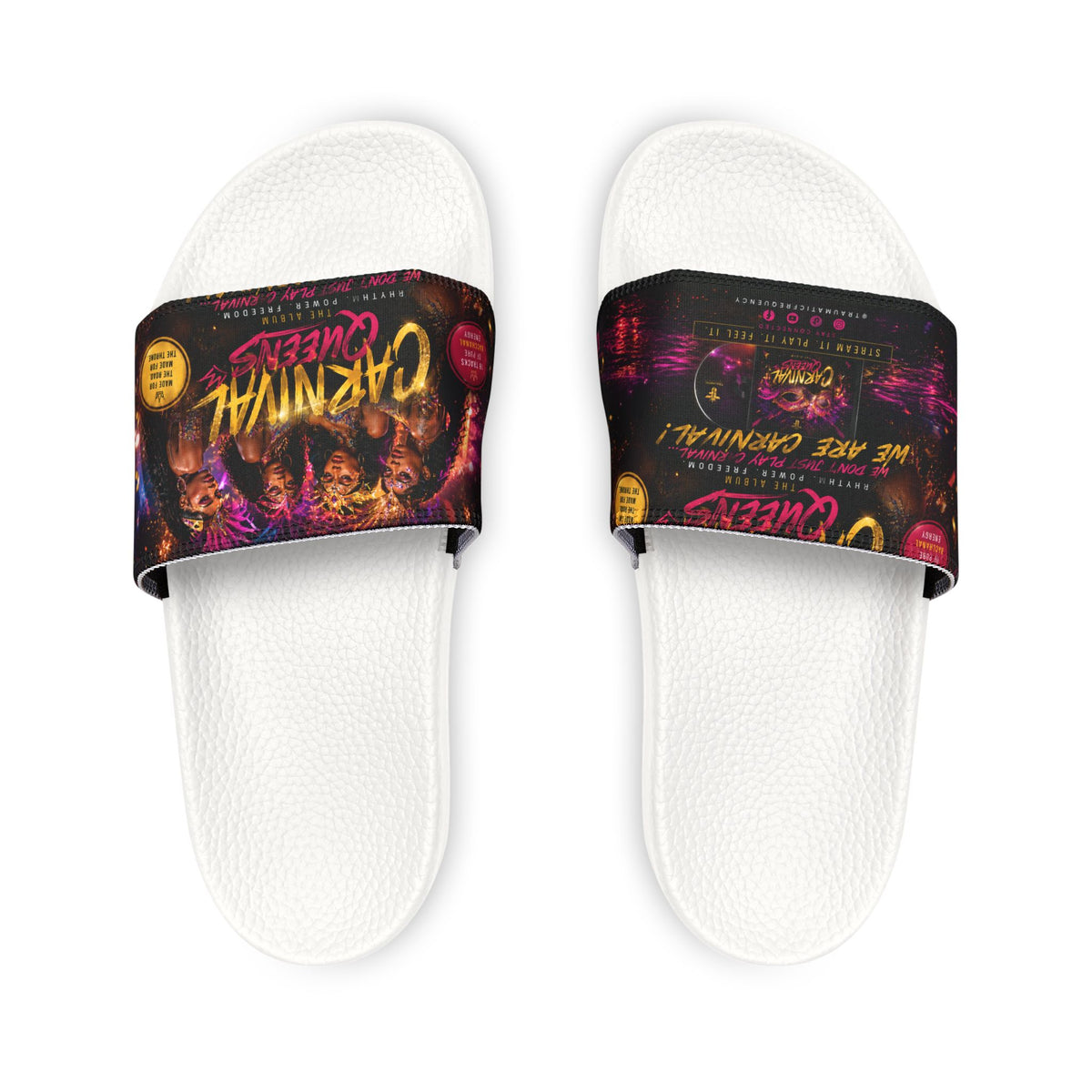 Men's Slide Sandals — Neon Carnival Graphic Strap (Removable)
