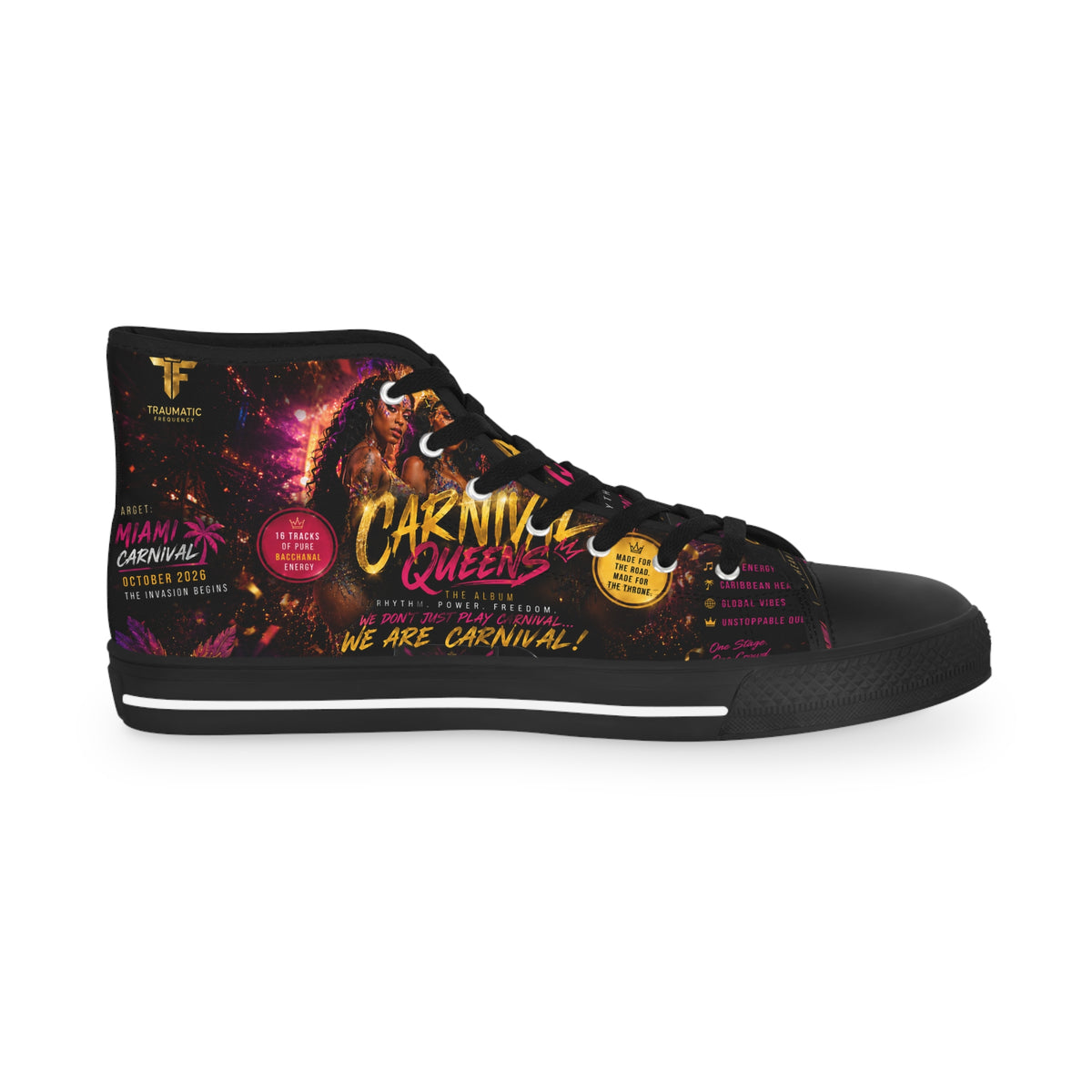 High Top Sneakers — Neon City Graffiti "We Are Coming" Streetwear