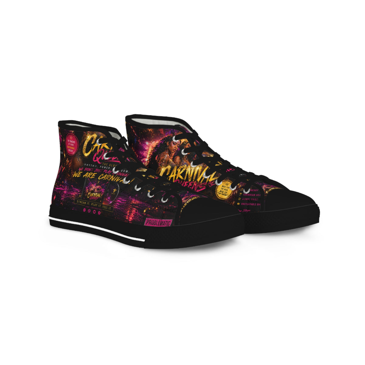 High Top Sneakers — Neon City Graffiti "We Are Coming" Streetwear