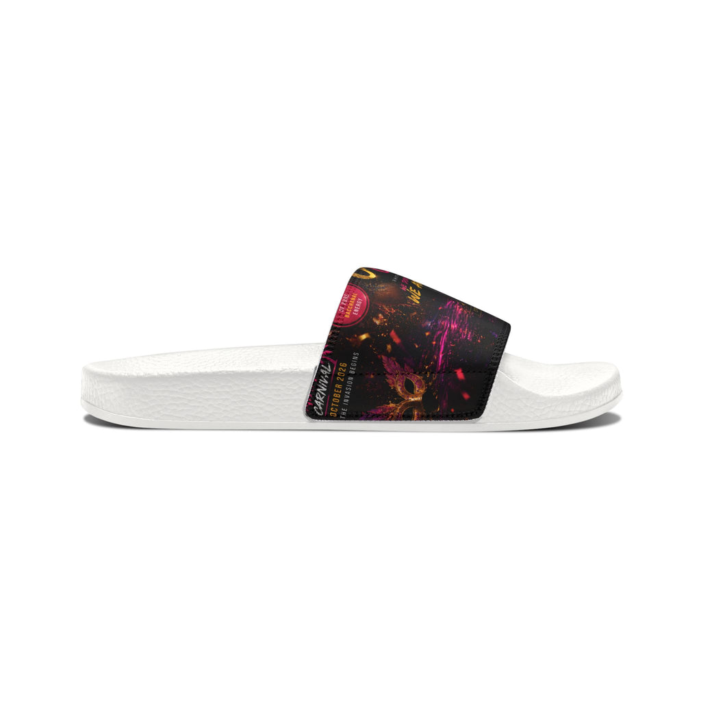 Men's Slide Sandals — Neon Carnival Graphic Strap (Removable)