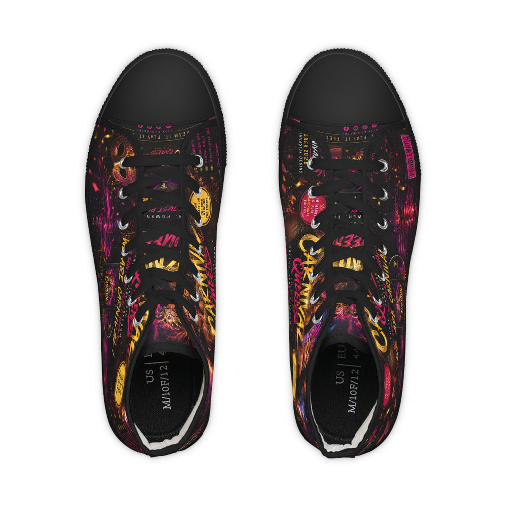High Top Sneakers — Neon City Graffiti "We Are Coming" Streetwear
