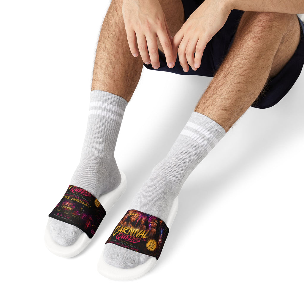 Men's Slide Sandals — Neon Carnival Graphic Strap (Removable)