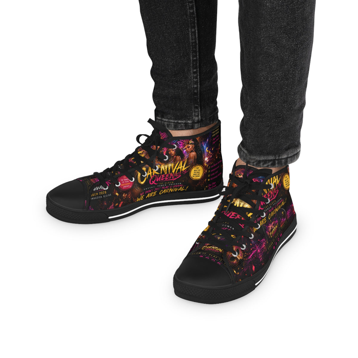 High Top Sneakers — Neon City Graffiti "We Are Coming" Streetwear